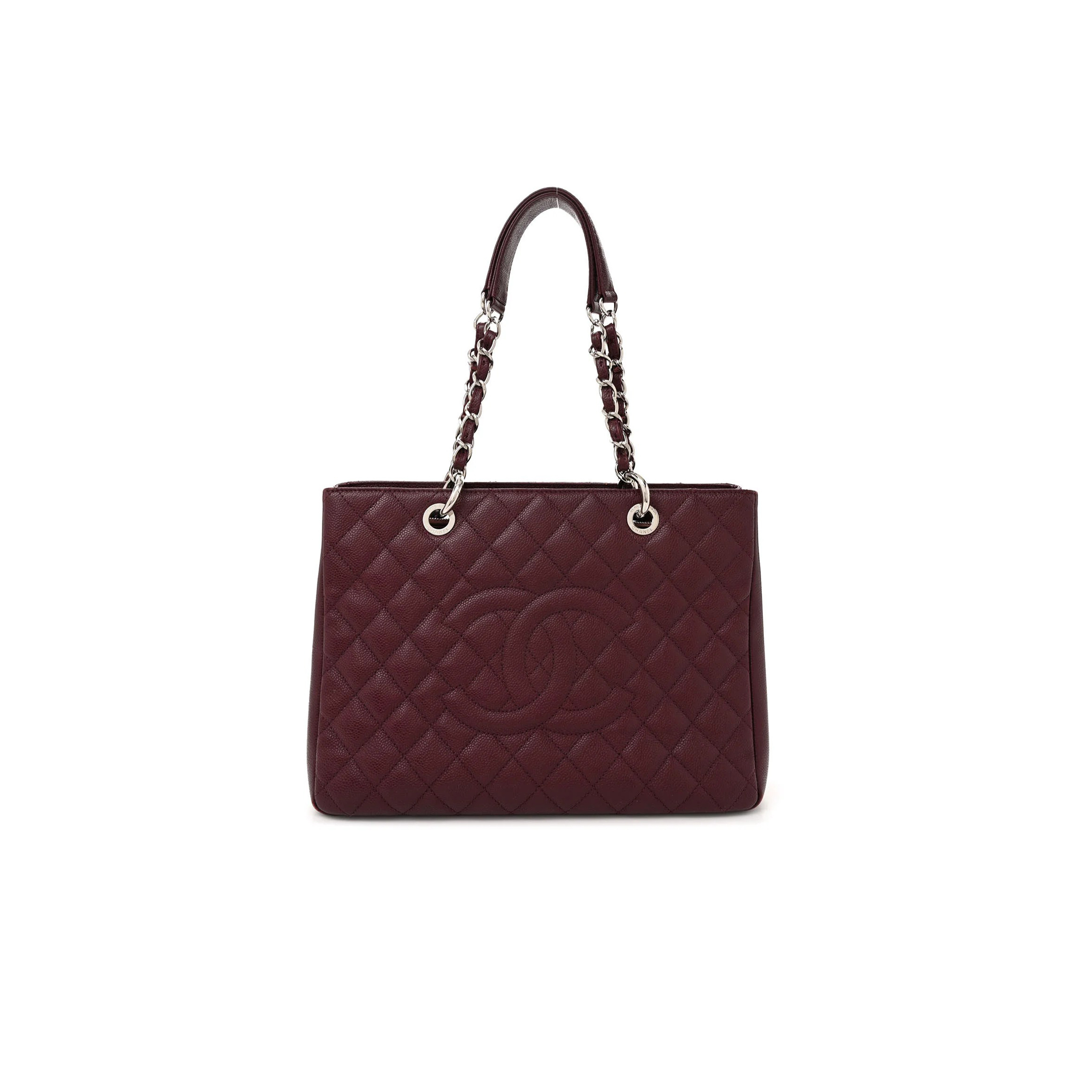 Ch**el caviar quilted grand shopping tote dark burgundy (34*24*13cm)